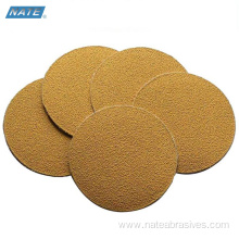 Gold Paper Back Sandpaper Disc Customized Inch Hole